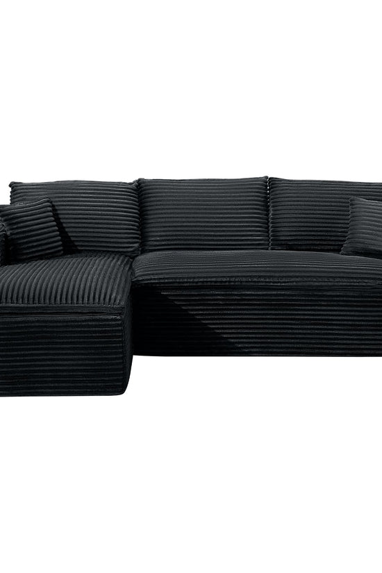 Casual Plush Corduroy L-shape Sectional Sofa