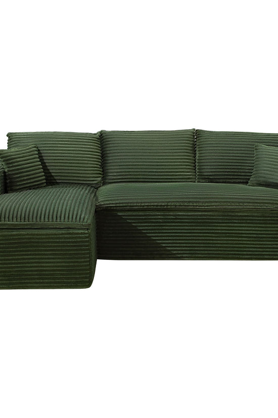 Casual Plush Corduroy L-shape Sectional Sofa