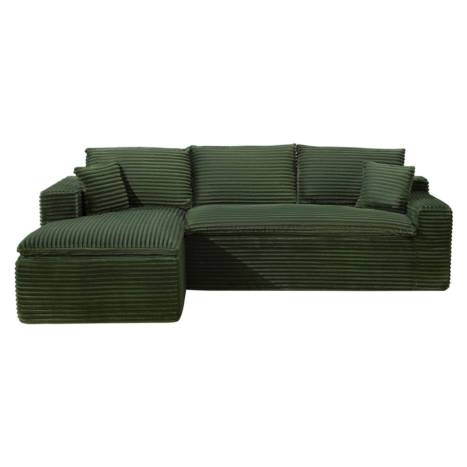 Casual Plush Corduroy L-shape Sectional Sofa