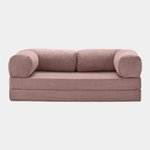 Primyhome convertible pink corduroy sleeper sofa bed, minimalist modern design for living room or studio