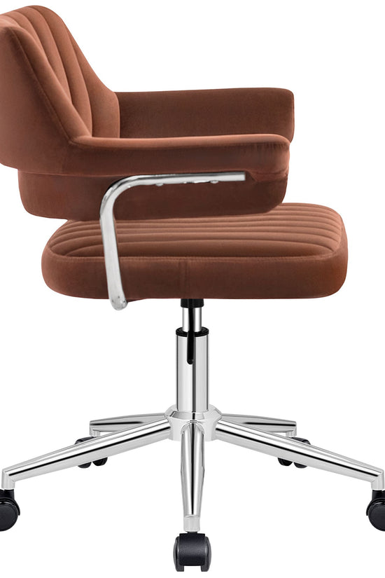 Adjustable PU Leather Swivel Vanity Chair with Arms