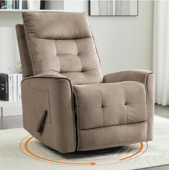 Manual Swivel Rocker Recliner Chair Glider Rocking Chair for Nursery